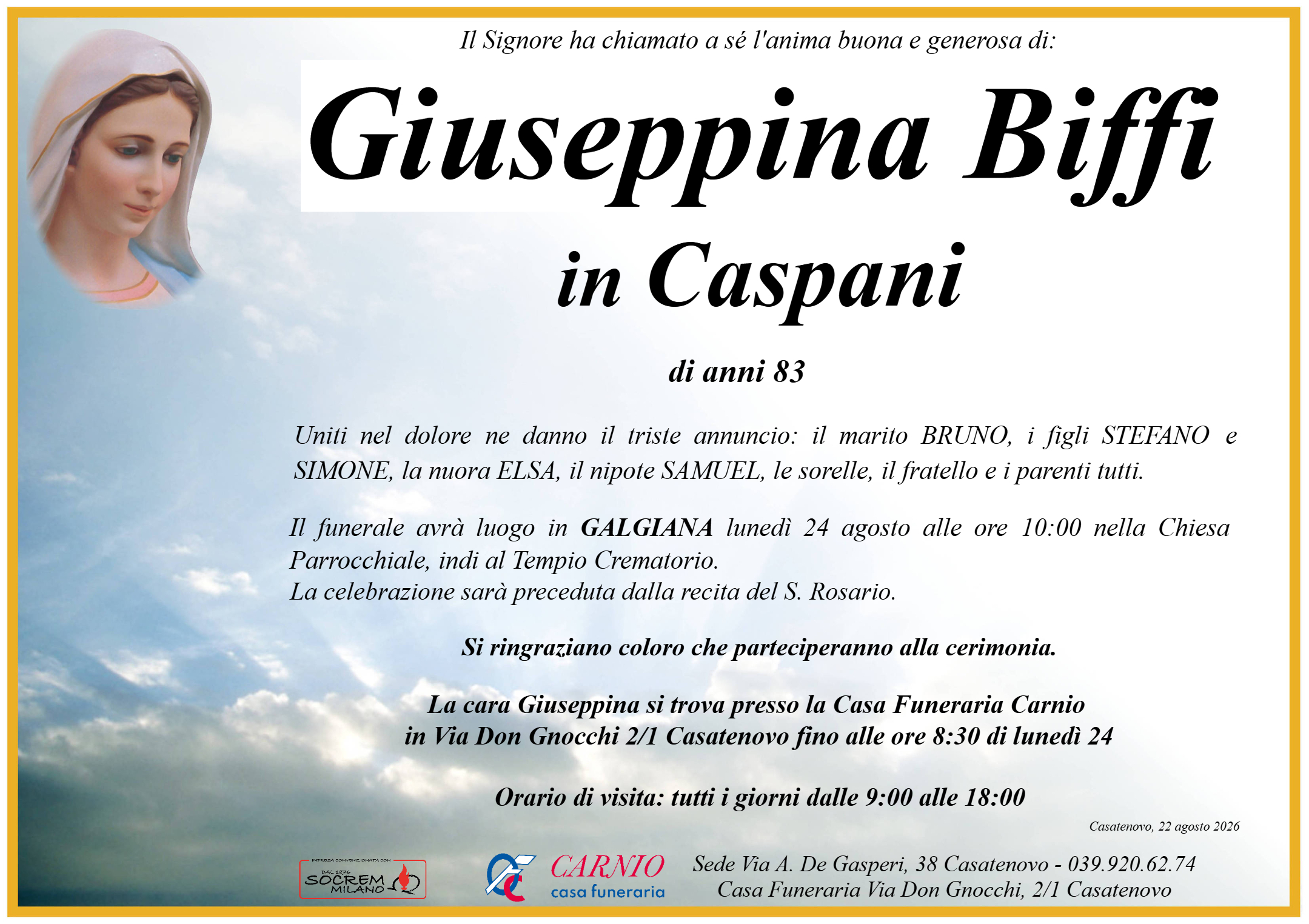MANIFESTO Giuseppina Biffi