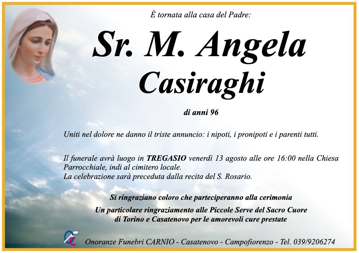 Suor Maria Angela Casiraghi